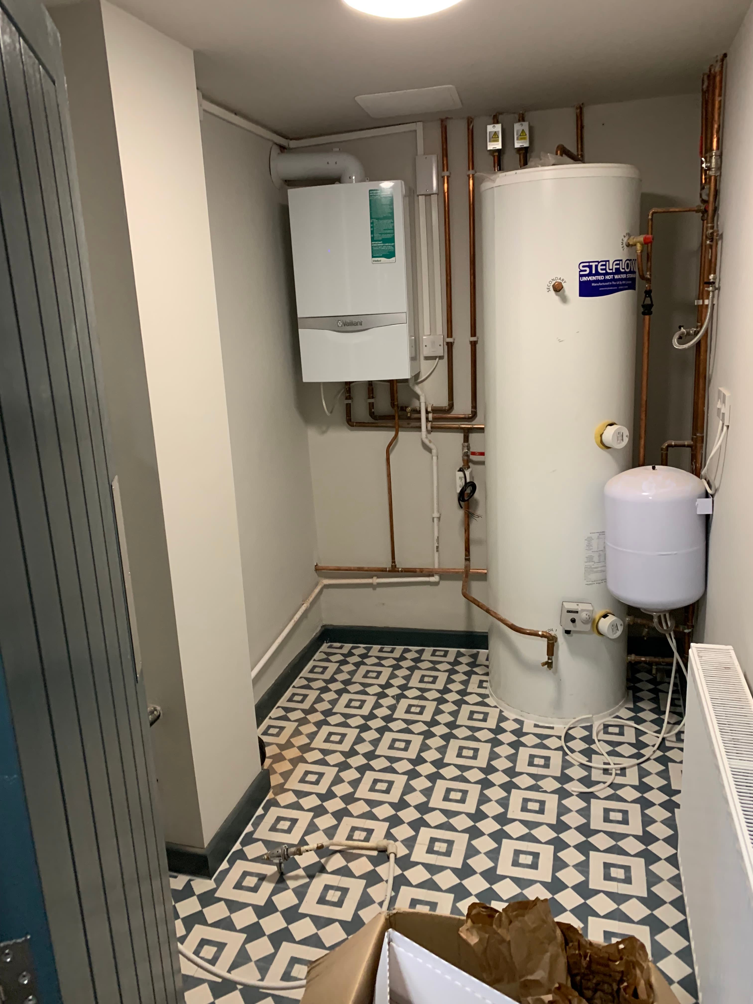 Premium boiler and hot water cylinder installation by SJM Heating