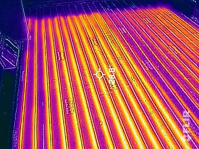 Thermal imaging of underfloor heating